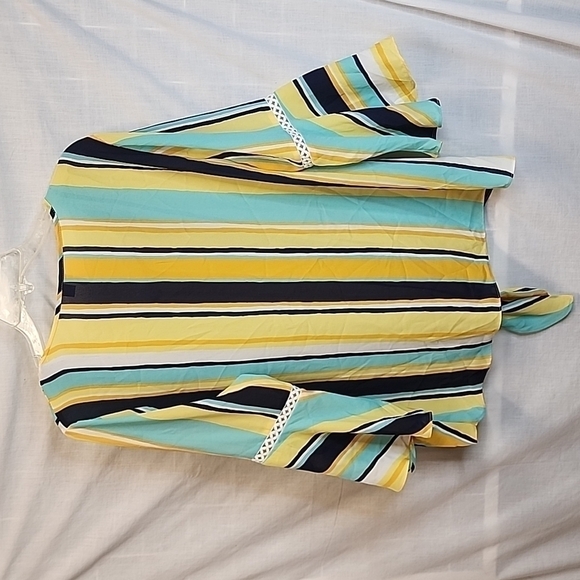 Est 1946 Bright Boho Blouse Spring & Summer Colors Beautiful Size Large Flowy - Picture 4 of 10